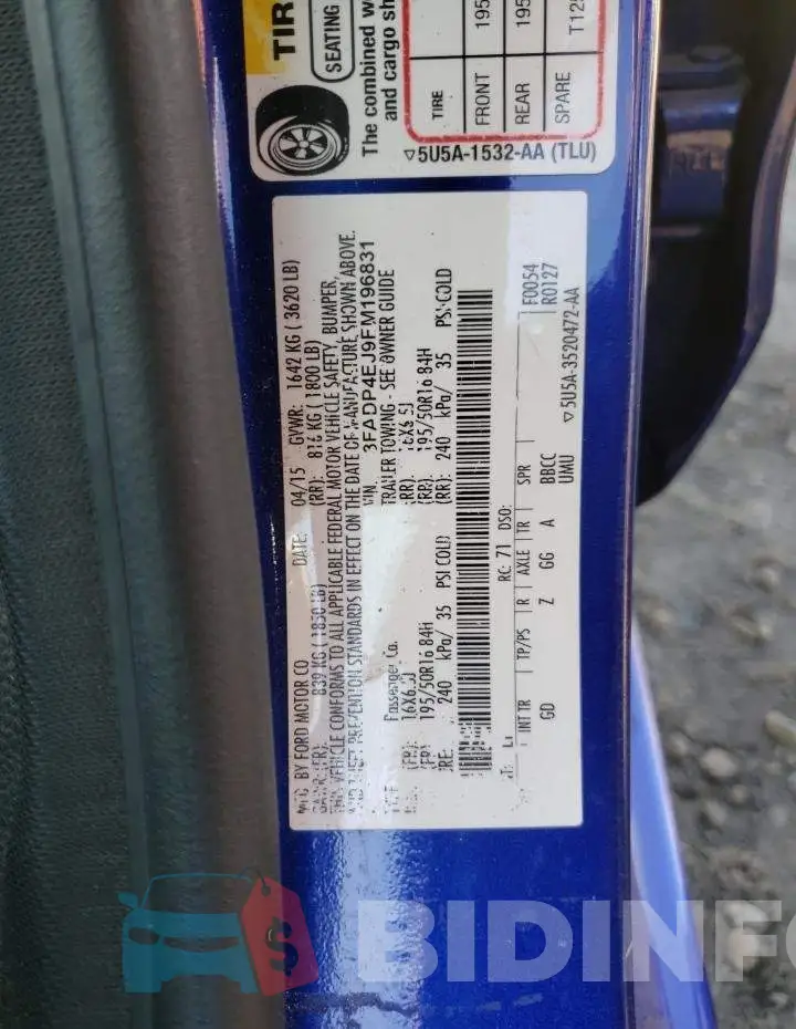 3FADP4EJ9FM196831 Photo# 12