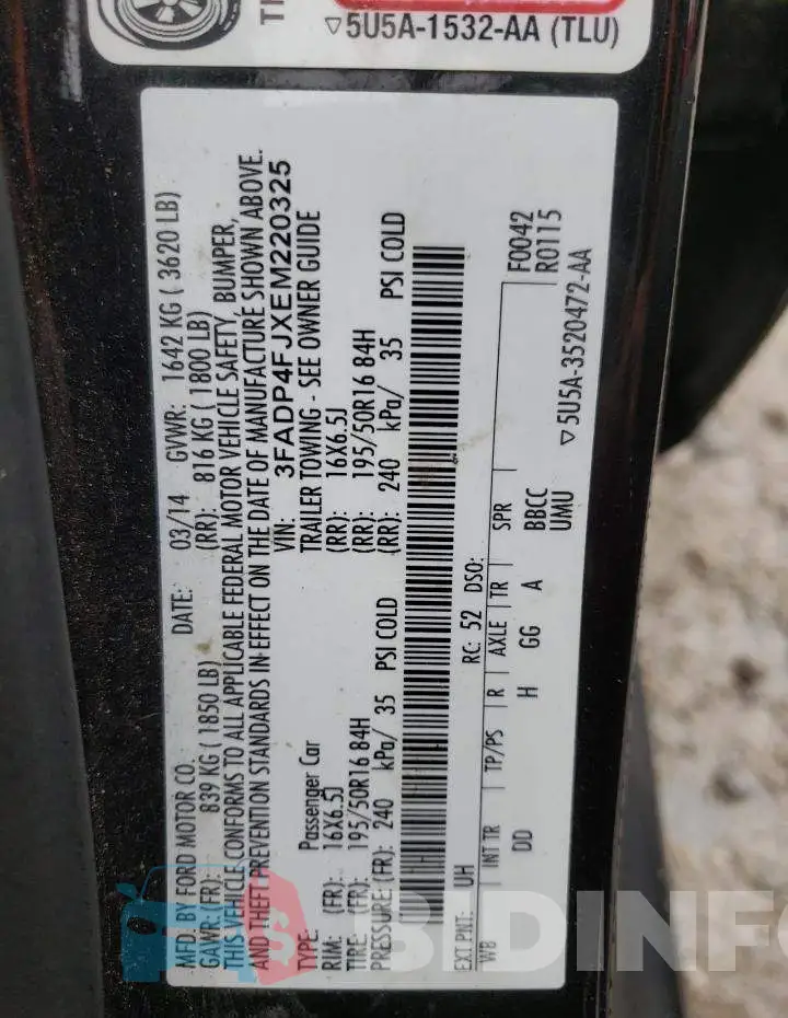 3FADP4FJXEM220325 Photo# 12