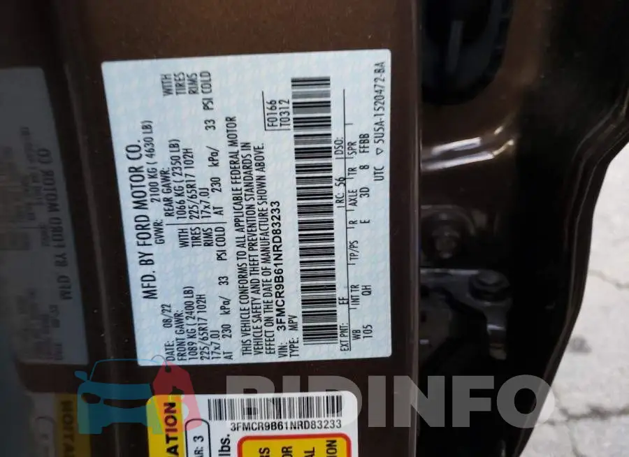 3FMCR9B61NRD83233 Photo# 12