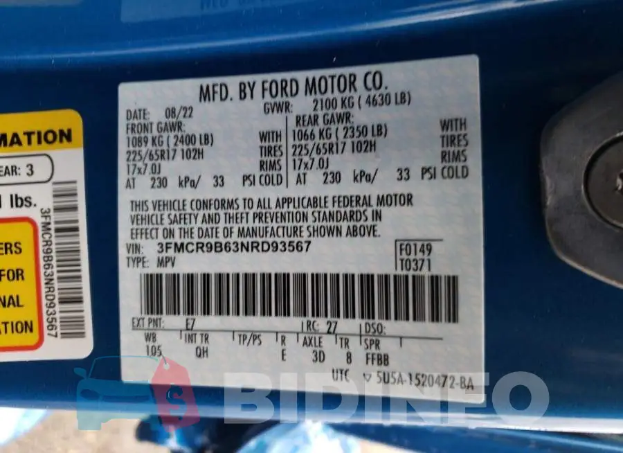 3FMCR9B63NRD93567 Photo# 10