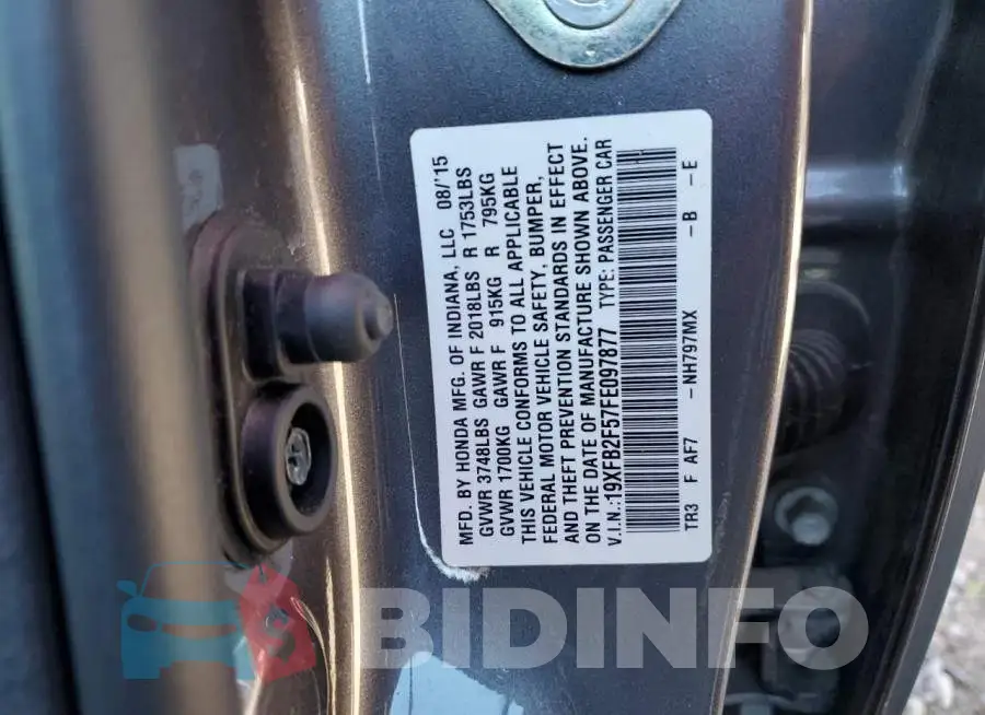 19XFB2F57FE097877 Photo# 12