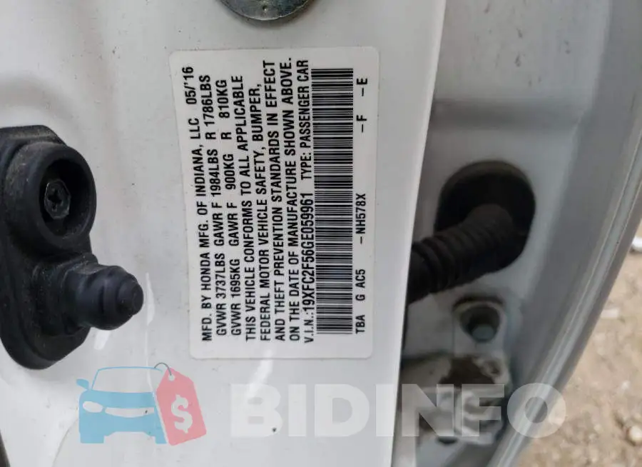 19XFC2F56GE059961 Photo# 12