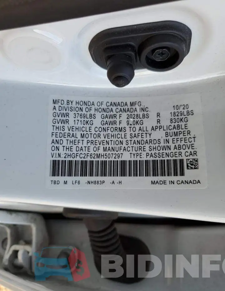 2HGFC2F62MH507297 Photo# 12
