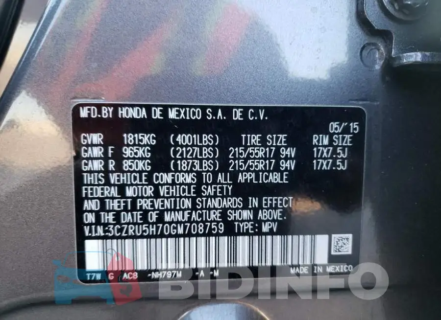 3CZRU5H70GM708759 Photo# 13