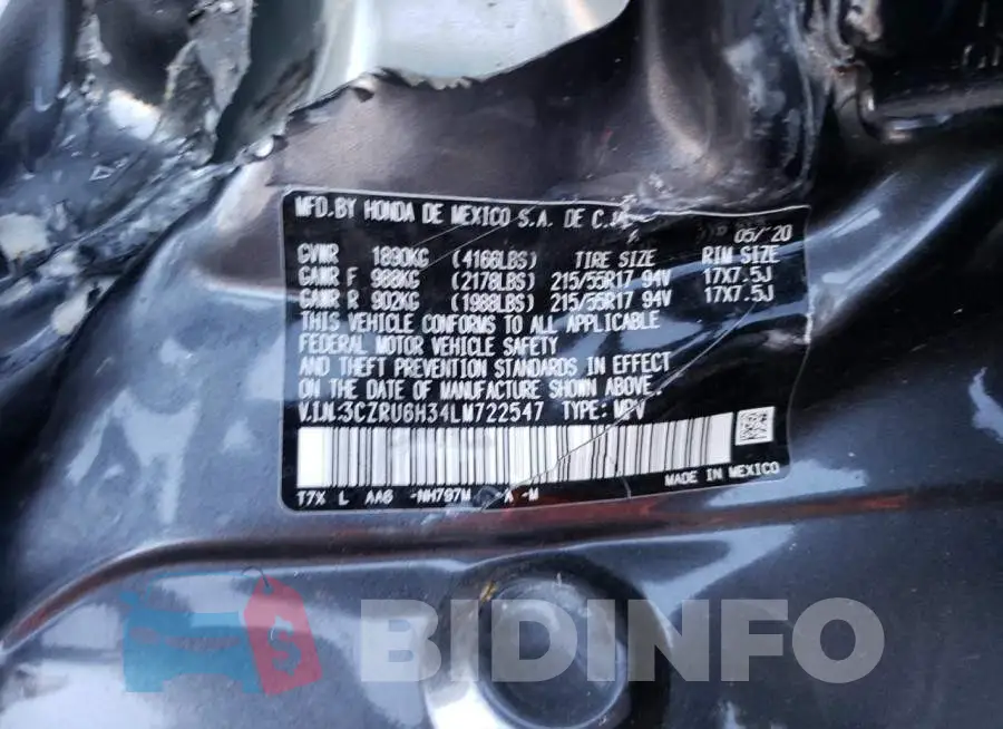 3CZRU6H34LM722547 Photo# 10