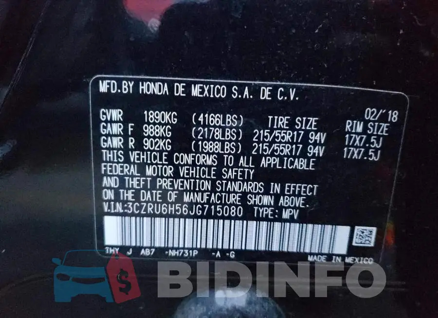3CZRU6H56JG715080 Photo# 13