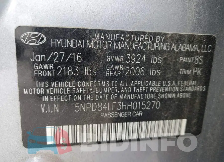 5NPD84LF3HH015270 Photo# 12