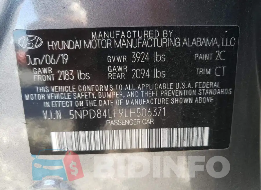 5NPD84LF9LH506371 Photo# 12