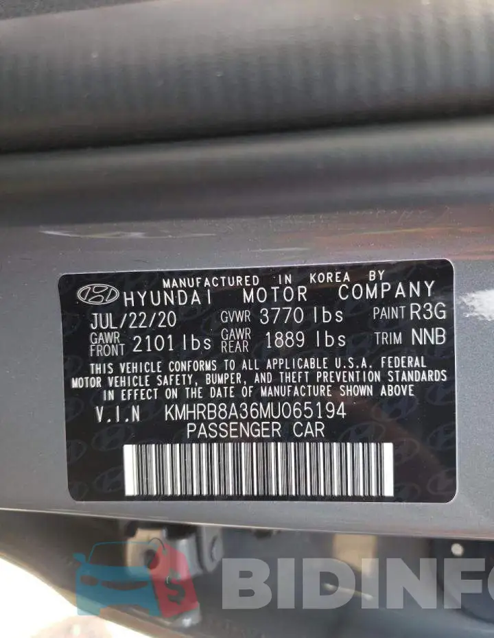KMHRB8A36MU065194 Photo# 10