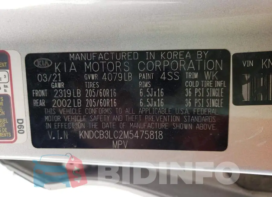 KNDCB3LC2M5475818 Photo# 10