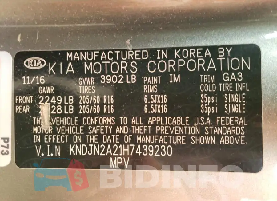 KNDJN2A21H7439230 Photo# 13