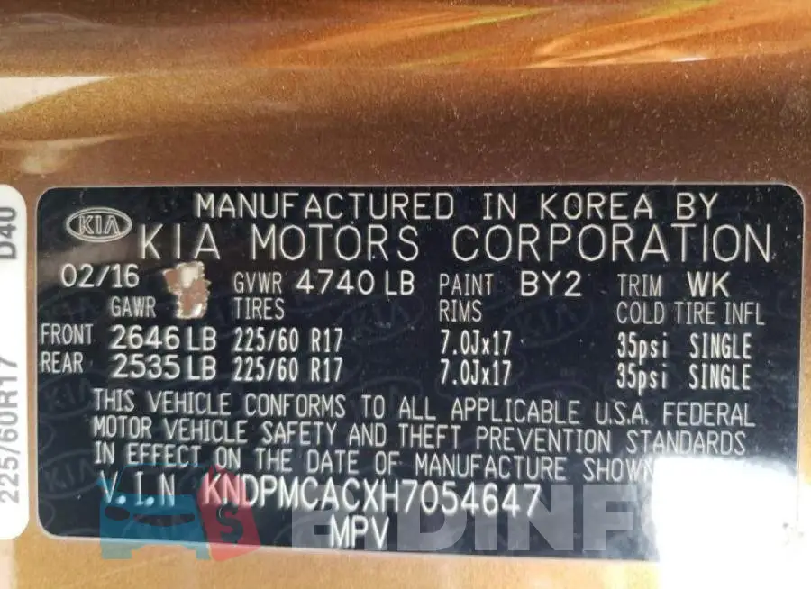 KNDPMCACXH7054647 Photo# 10