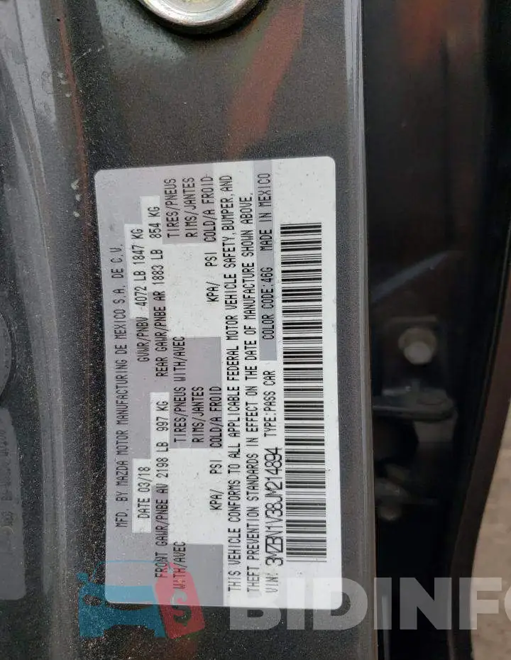 3MZBN1V38JM214894 Photo# 12