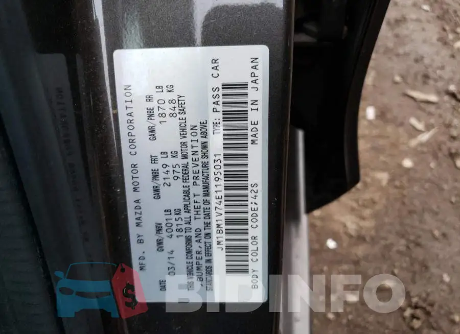 JM1BM1V74E1195031 Photo# 12