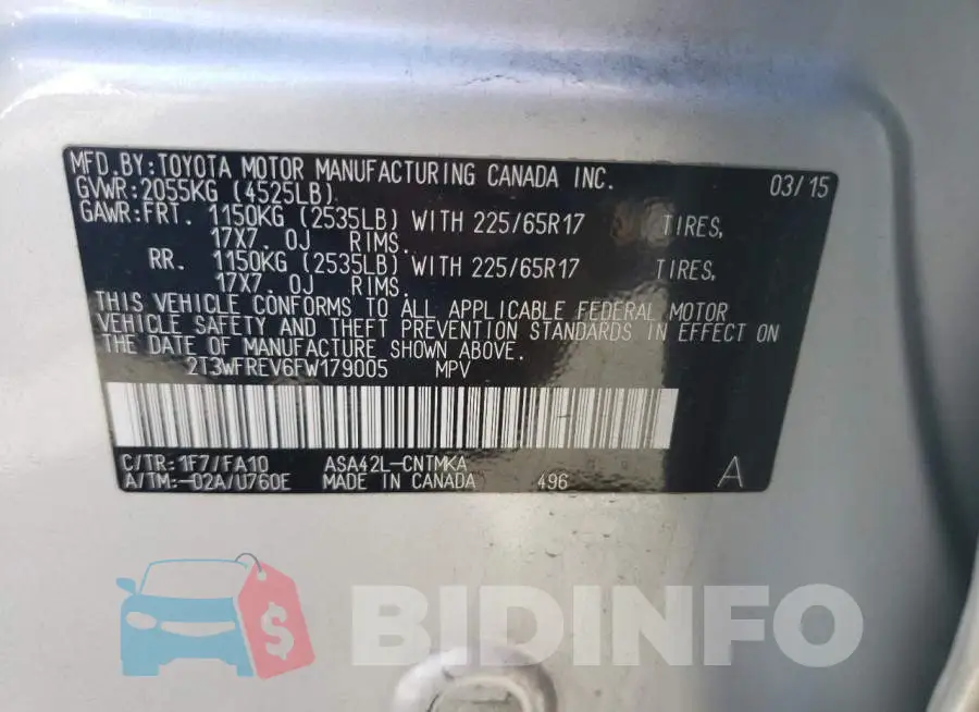 2T3WFREV6FW179005 Photo# 13
