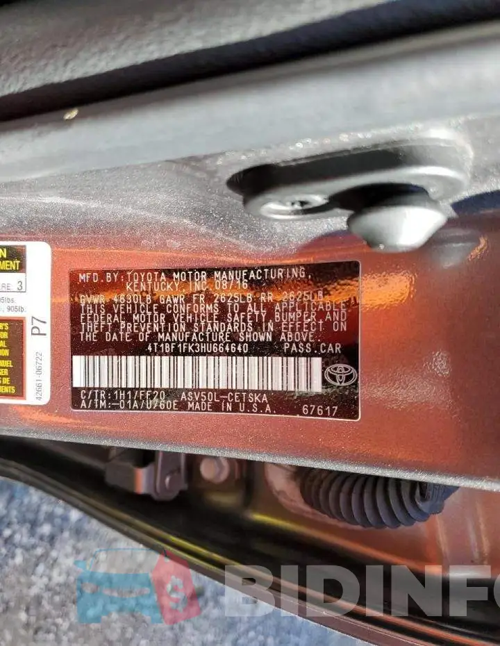 4T1BF1FK3HU664640 Photo# 12