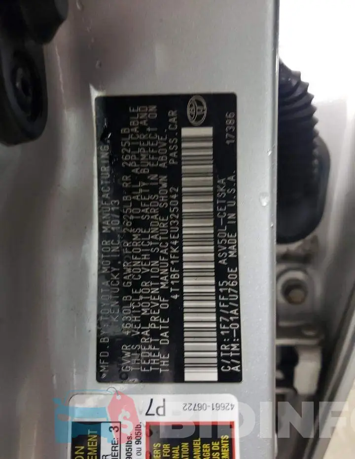 4T1BF1FK4EU325042 Photo# 12