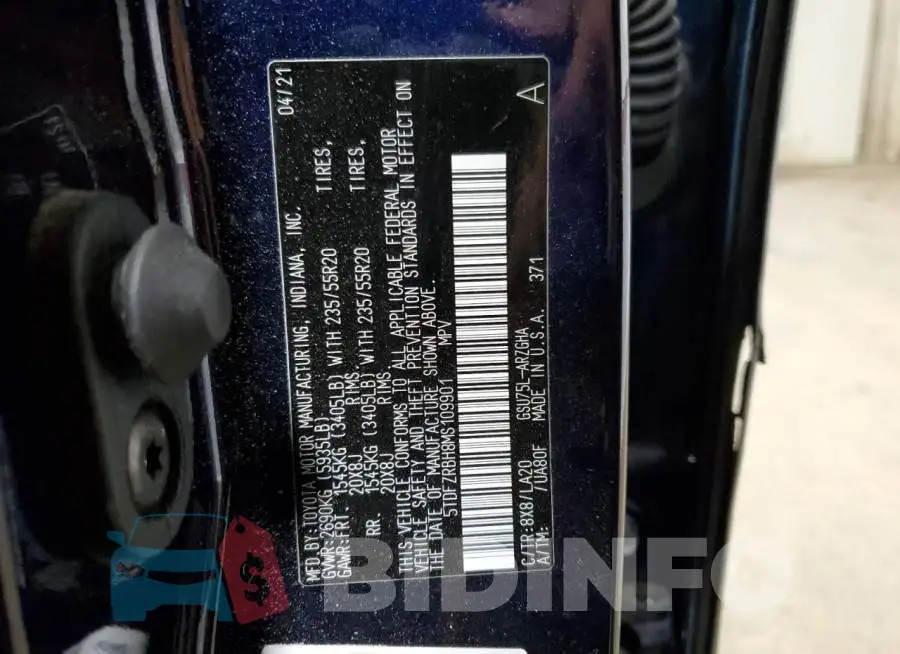 5TDFZRBH8MS109901 Photo# 12