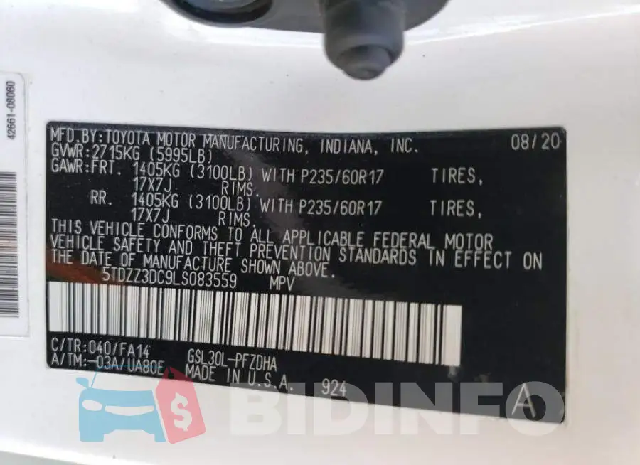5TDZZ3DC9LS083559 Photo# 10