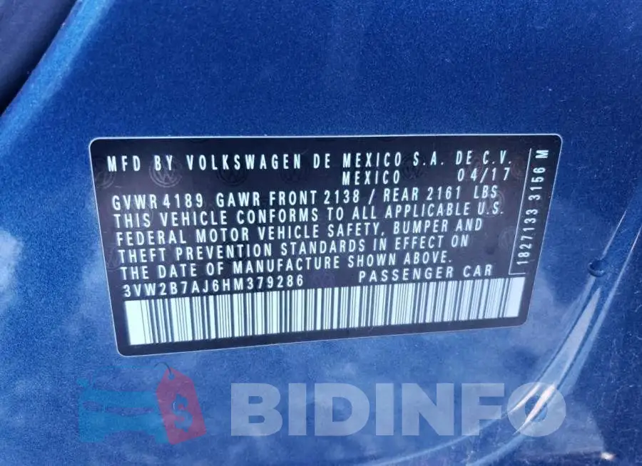 3VW2B7AJ6HM379286 Photo# 12