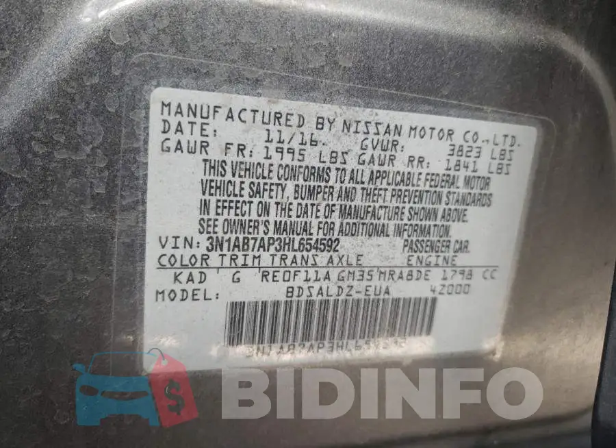 3N1AB7AP3HL654592 Photo# 9