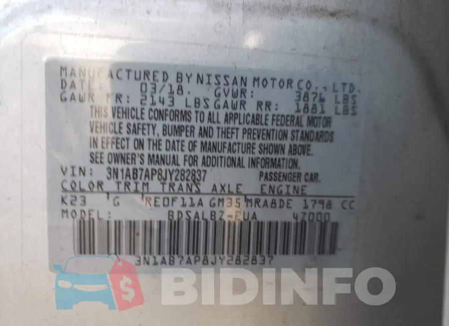 3N1AB7AP8JY282837 Photo# 10