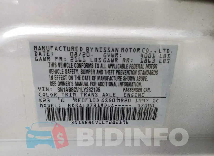 3N1AB8CV1LY282196 Photo# 10