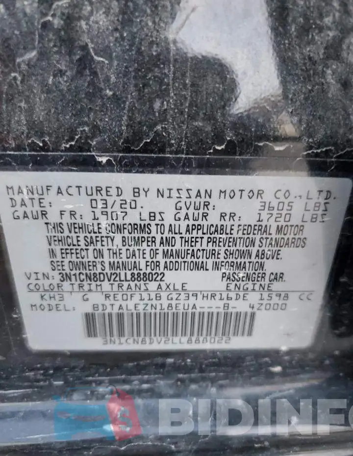 3N1CN8DV2LL888022 Photo# 12