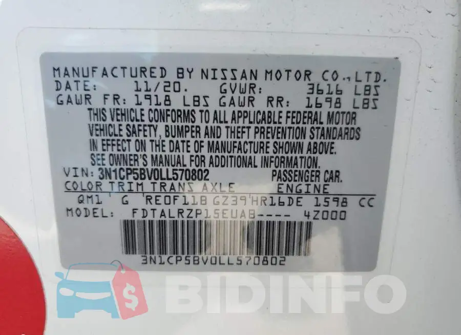 3N1CP5BV0LL570802 Photo# 13