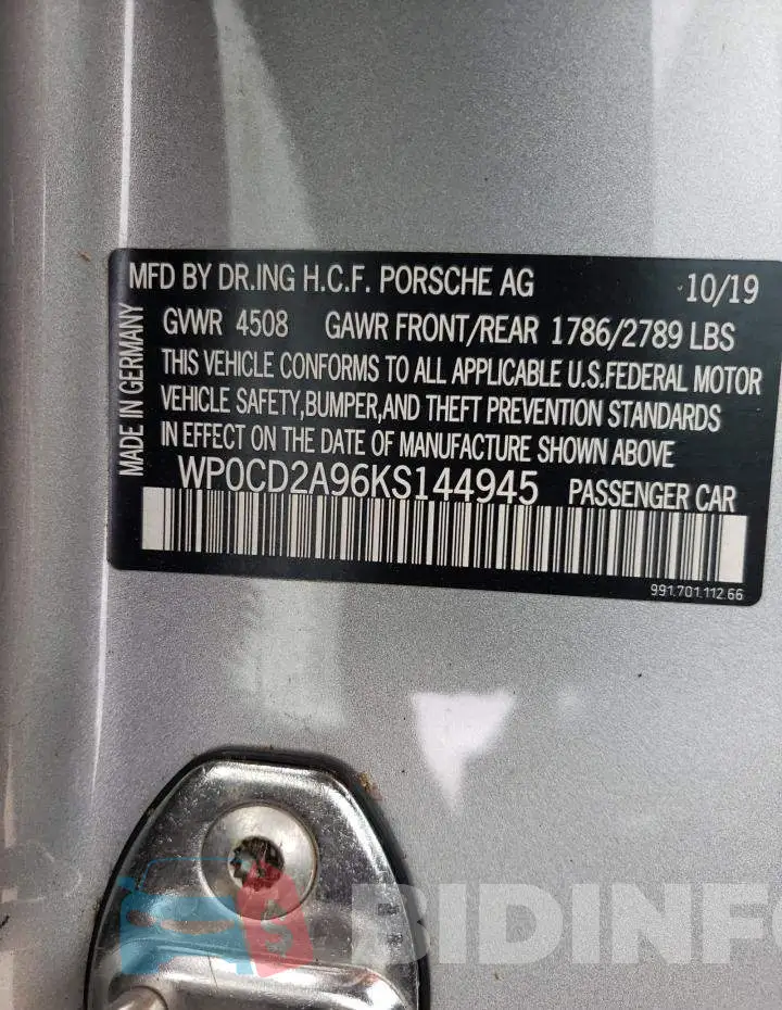 WP0CD2A96KS144945 Photo# 12