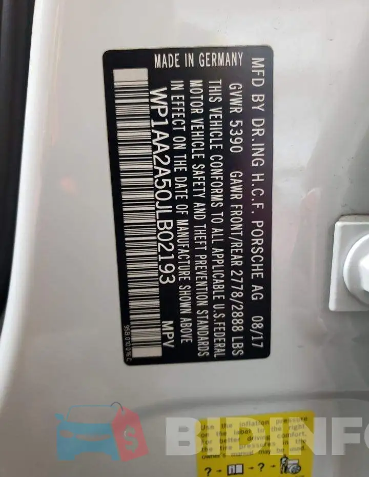 WP1AA2A50JLB02193 Photo# 12
