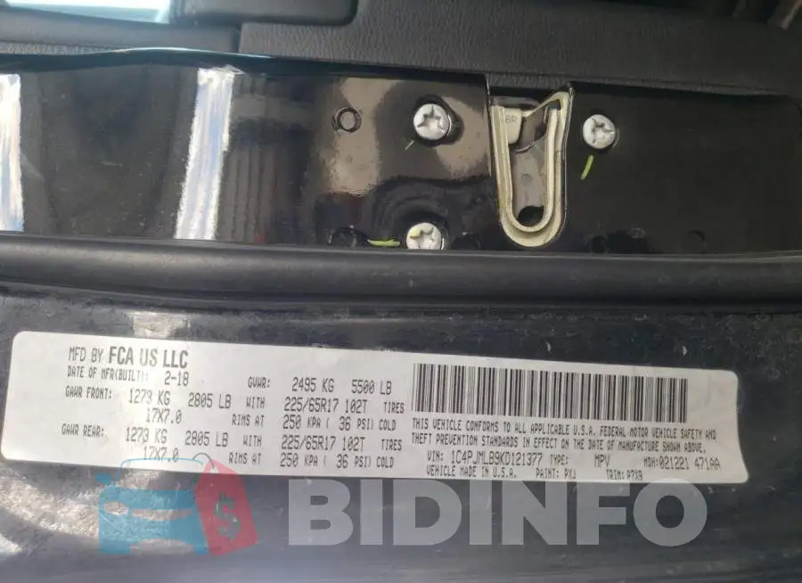 1C4PJMLB9KD121377 Photo# 10