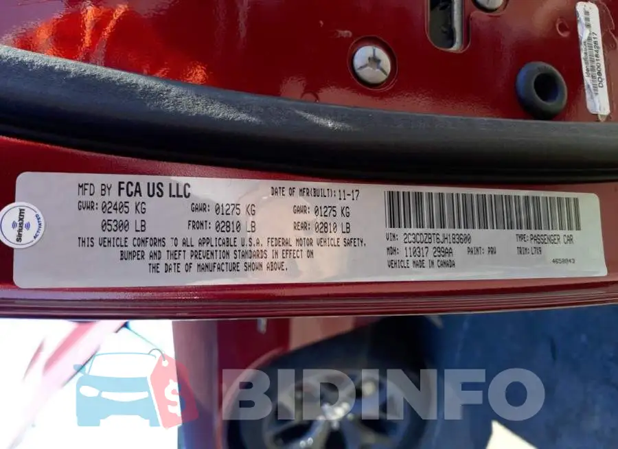 2C3CDZBT6JH183600 Photo# 10