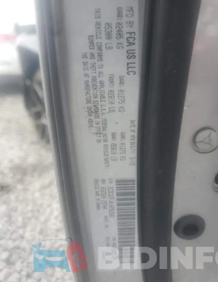 2C3CDZFJ0JH282583 Photo# 10