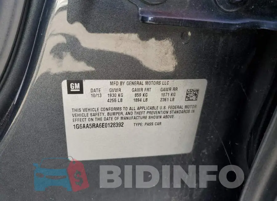 1G6AA5RA6E0128392 Photo# 12