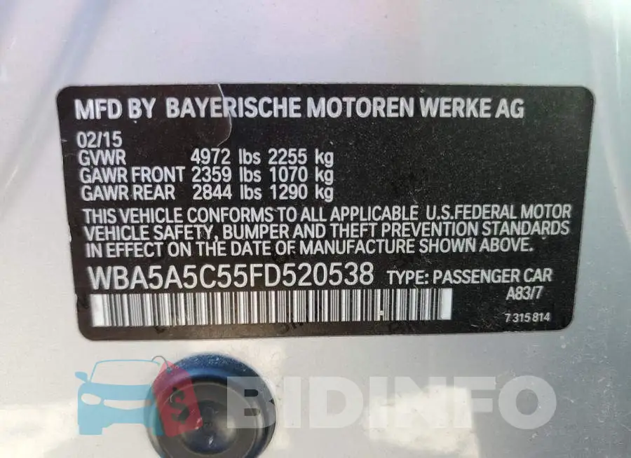 WBA5A5C55FD520538 Photo# 12