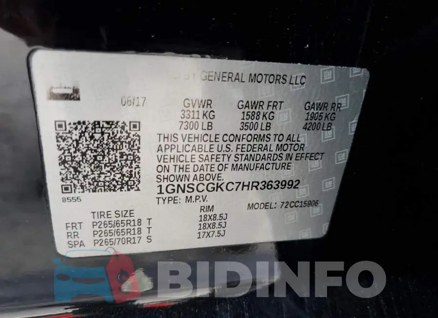 1GNSCGKC7HR363992 Photo# 13