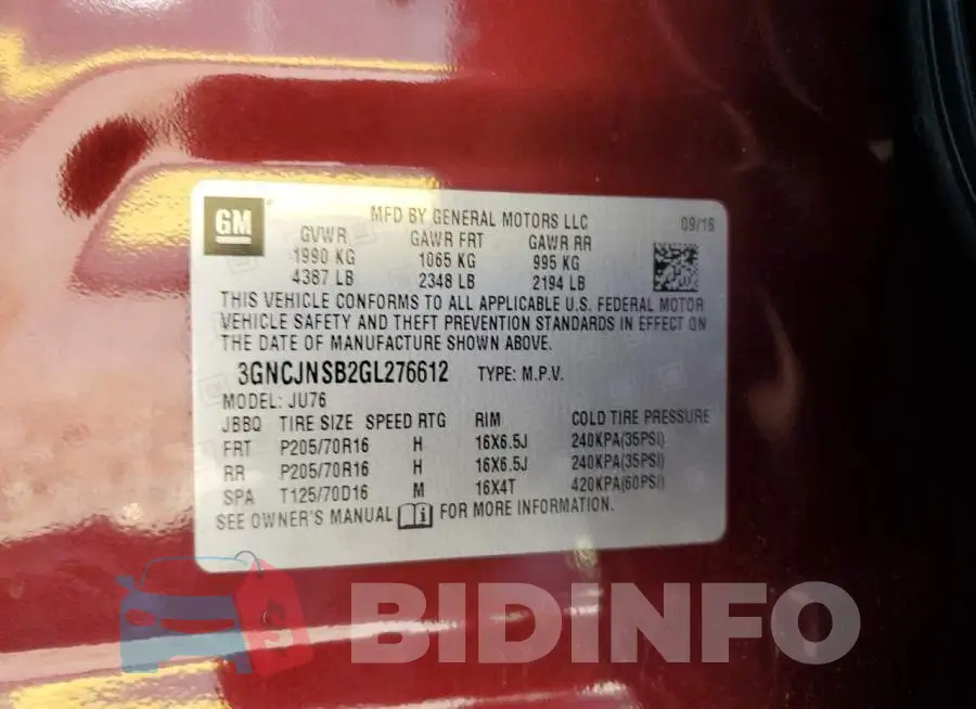 3GNCJNSB2GL276612 Photo# 10