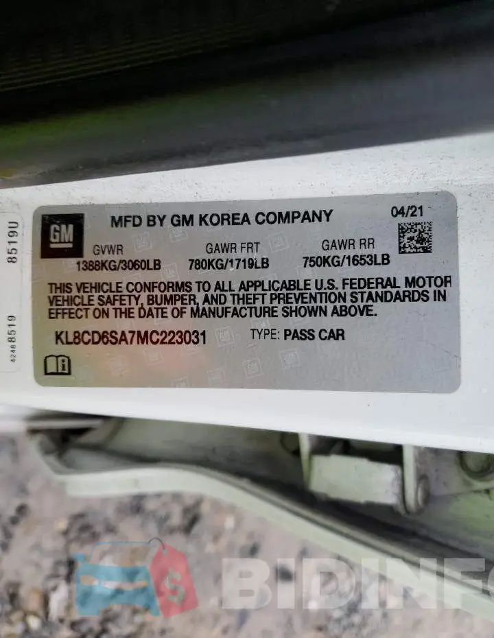 KL8CD6SA7MC223031 Photo# 13