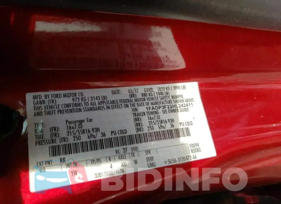 1FADP3F22HL242411 Photo# 12