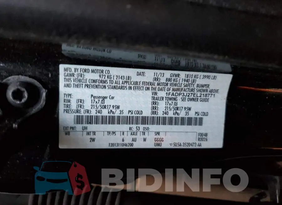 1FADP3J27EL218771 Photo# 12