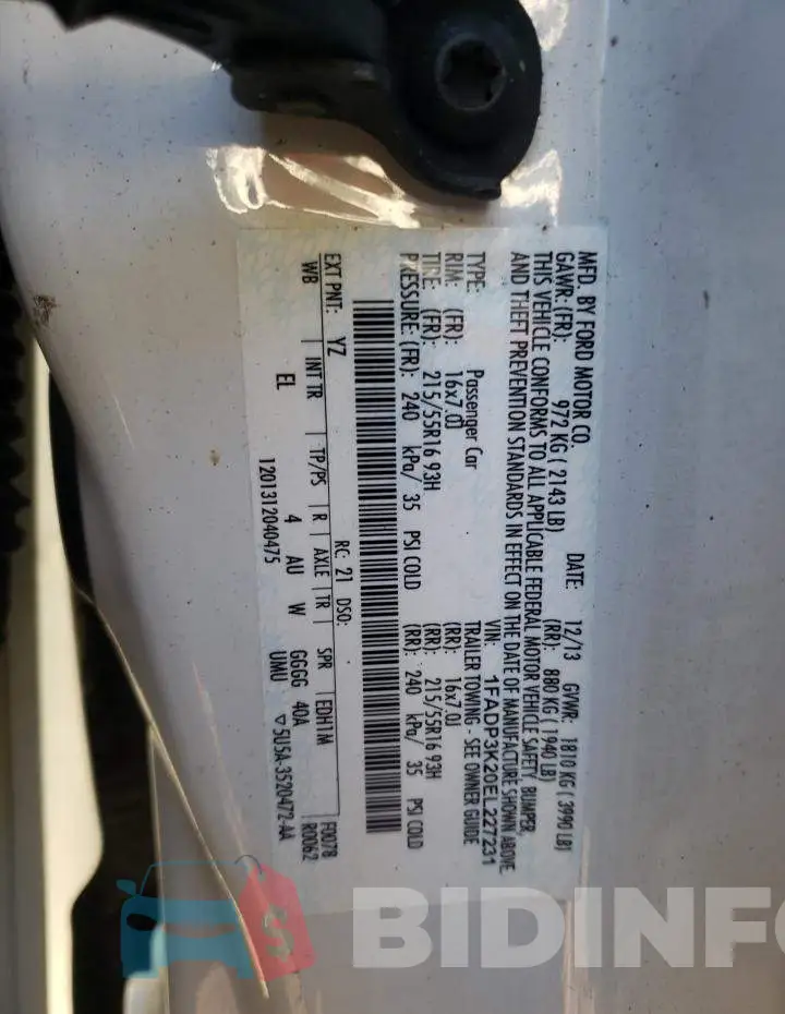 1FADP3K20EL227231 Photo# 12