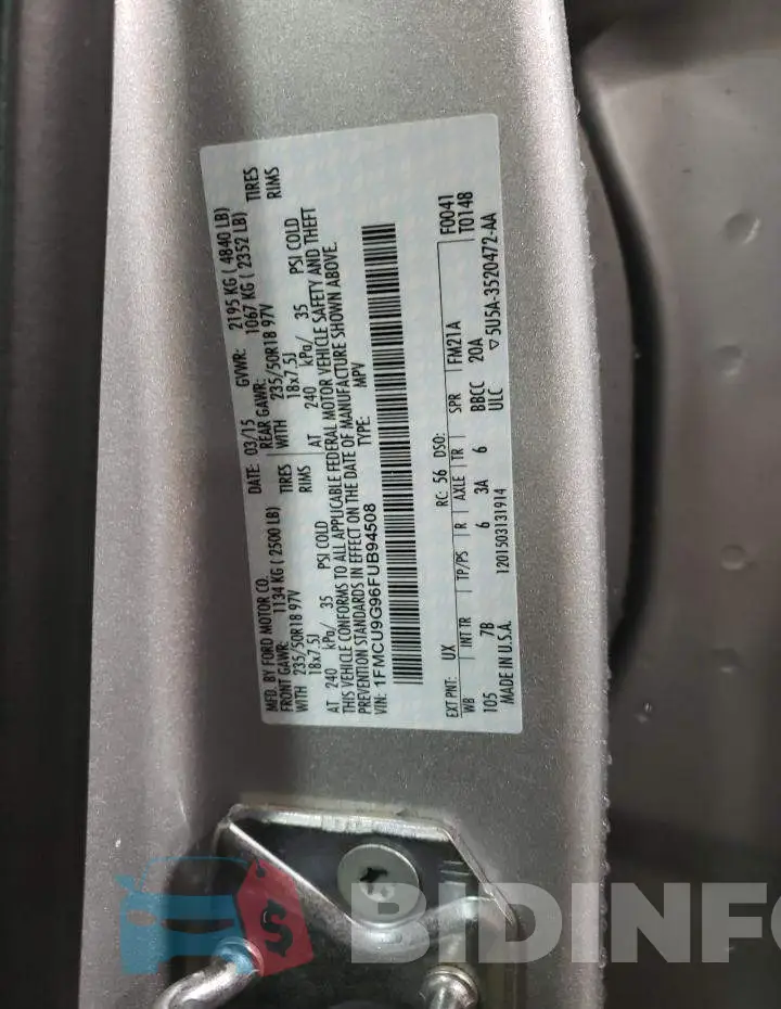 1FMCU9G96FUB94508 Photo# 13