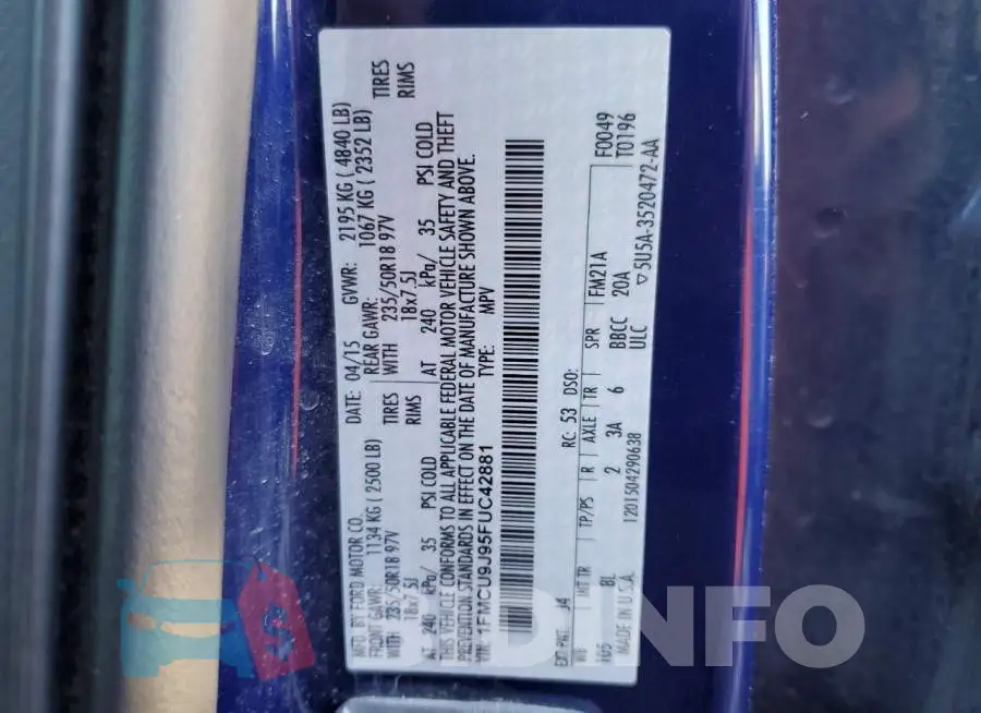 1FMCU9J95FUC42881 Photo# 10