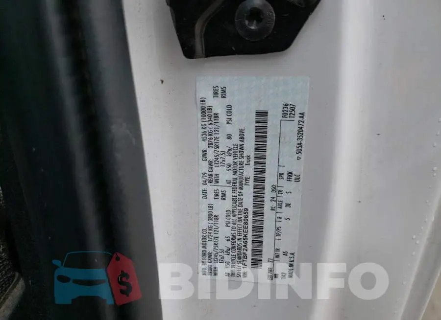 1FTBF2A65KEE80659 Photo# 13