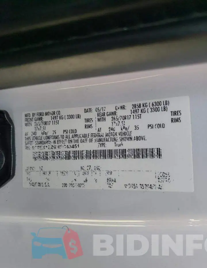 1FTEX1E89HFC43451 Photo# 10