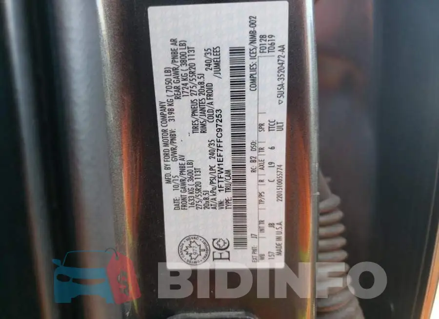 1FTFW1EF7FFC97253 Photo# 12