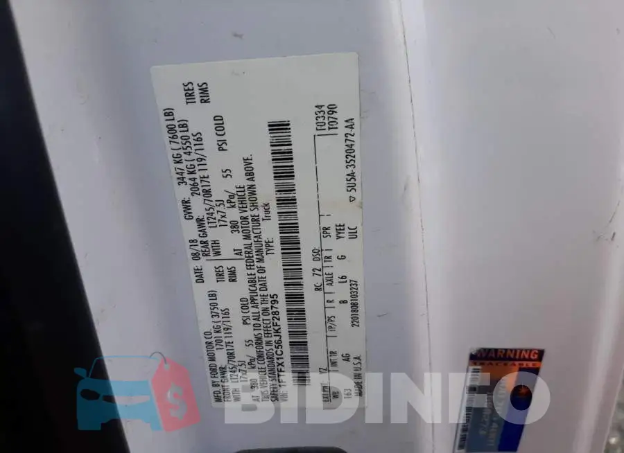 1FTFX1C56JKF28795 Photo# 12