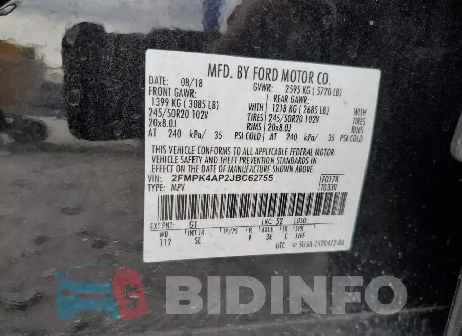 2FMPK4AP2JBC62755 Photo# 10