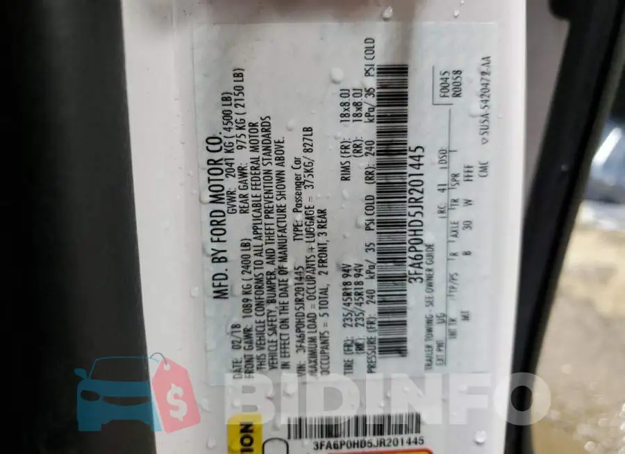 3FA6P0HD5JR201445 Photo# 13